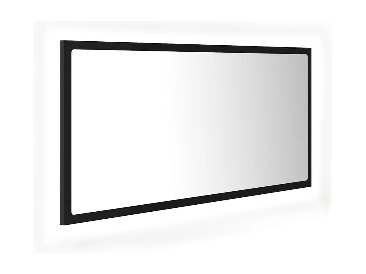 Badkamerspiegel LED 90x8,5x37 cm acryl zwart