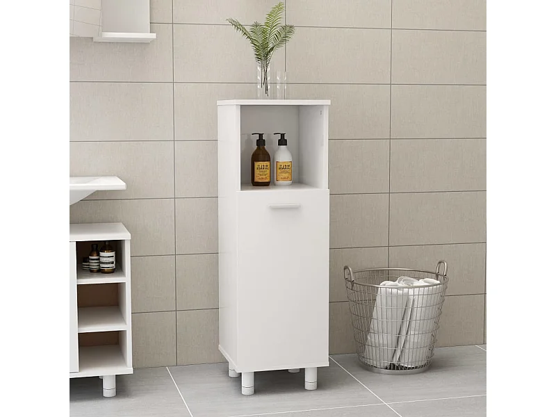 Armário casa de banho derivados de madeira branco brilhante