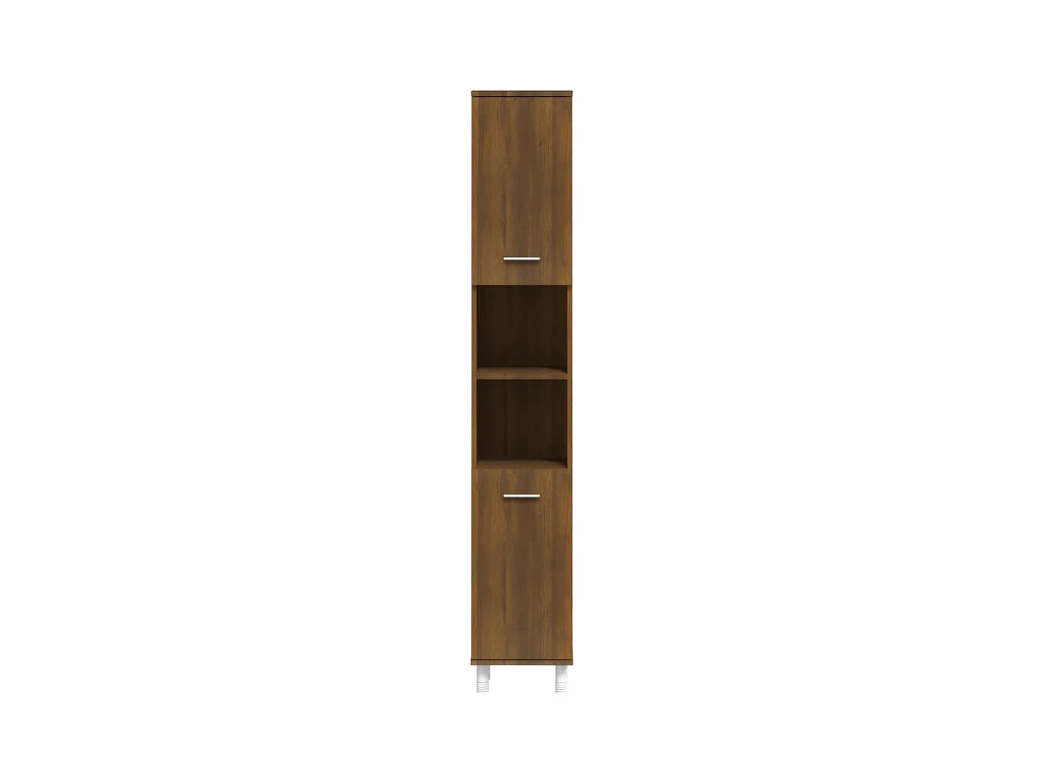Badkamerkast 30x30x179 cm bewerkt hout bruin eikenkleur