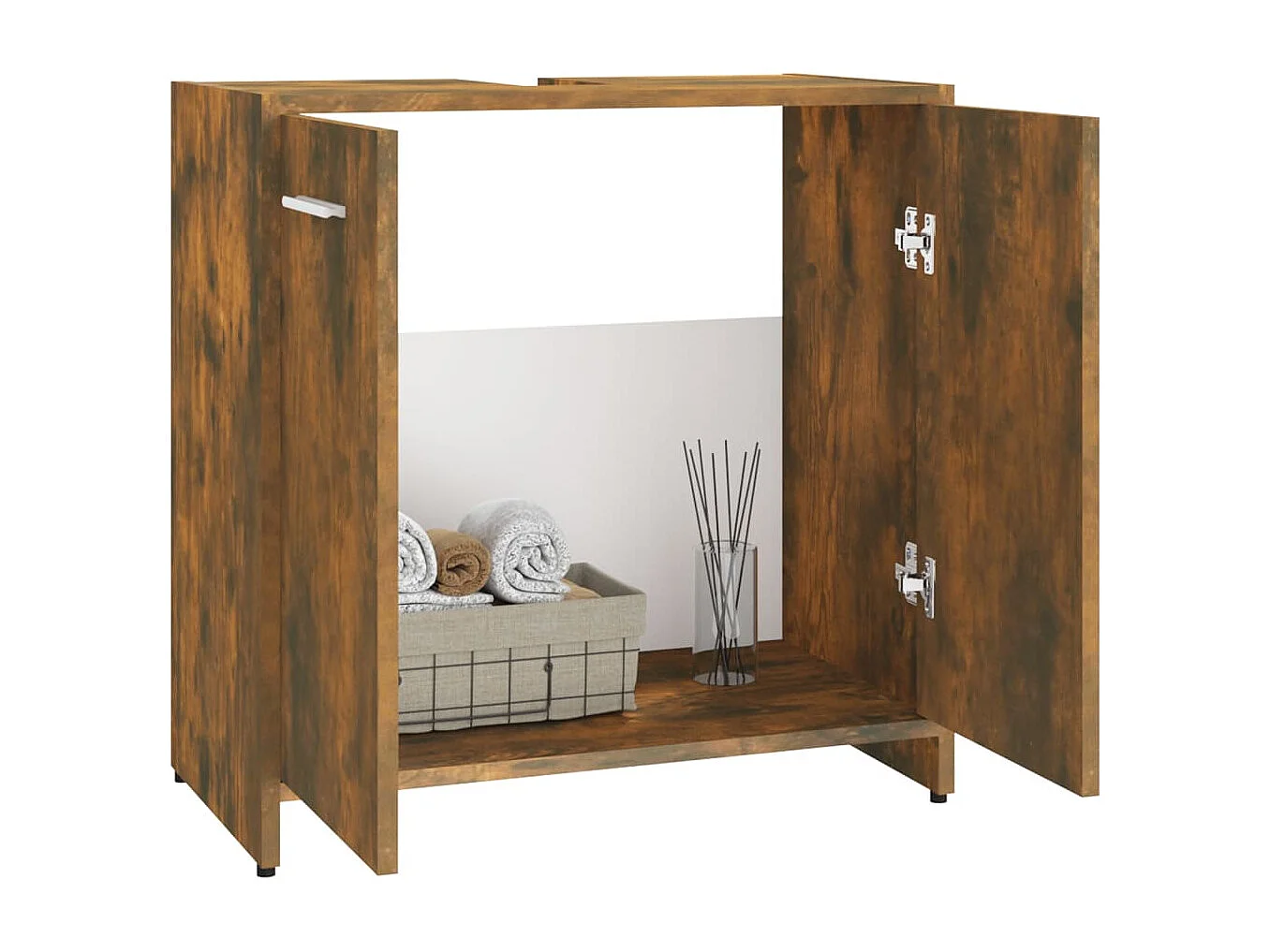 Armoire de bain Chêne fumé 60x33x60 cm Bois d'ingénierie
