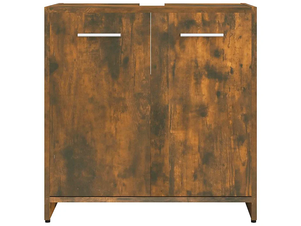 Armário de casa de banho 60x33x60 cm madeira carvalho fumado