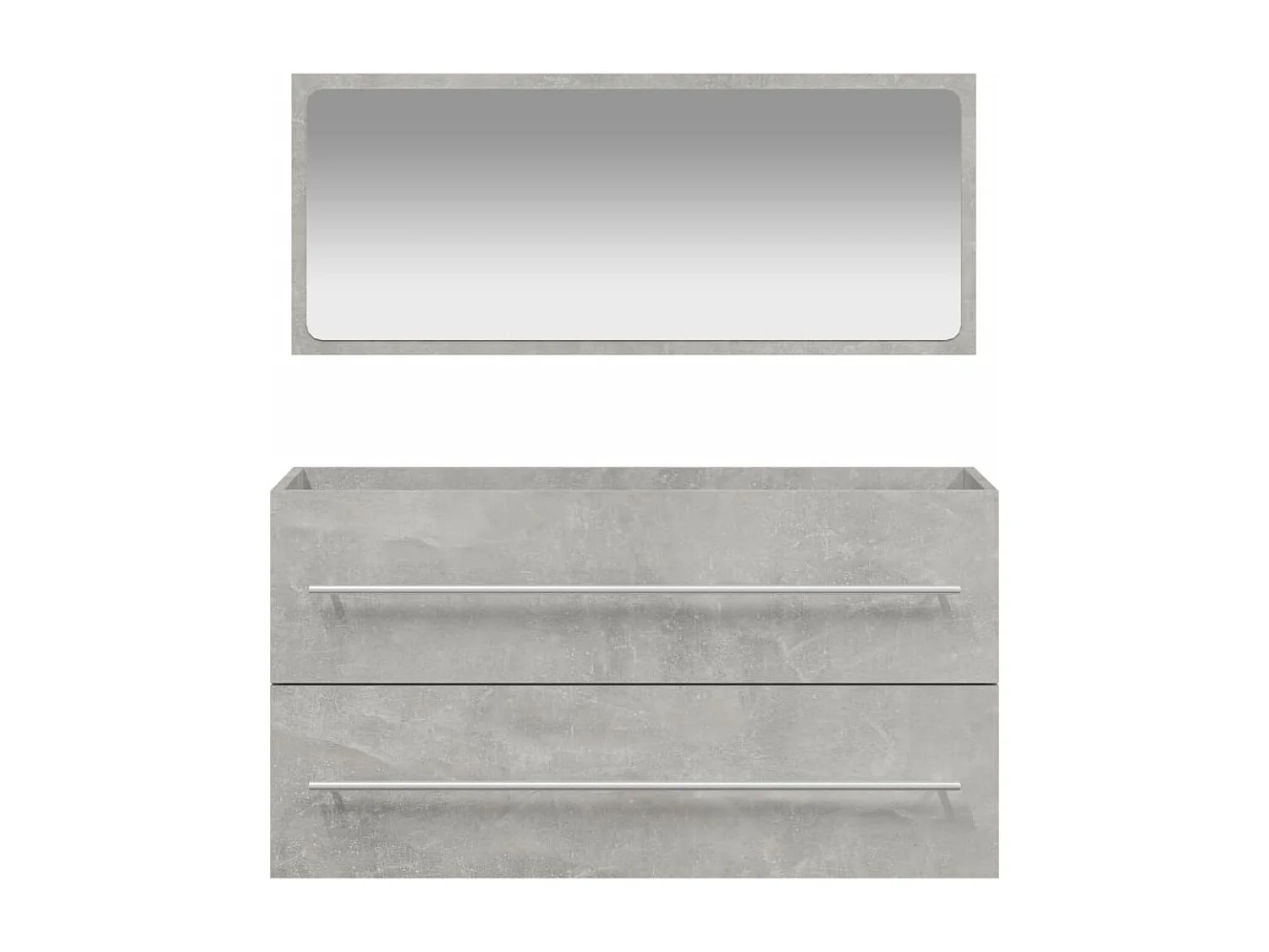 Armoire de bain avec miroir gris béton bois d'ingénierie