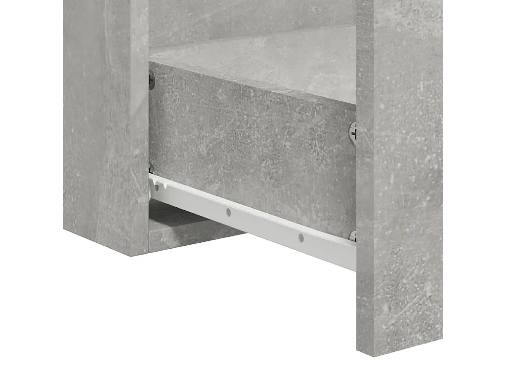 Armoire de bain avec miroir gris béton bois d'ingénierie