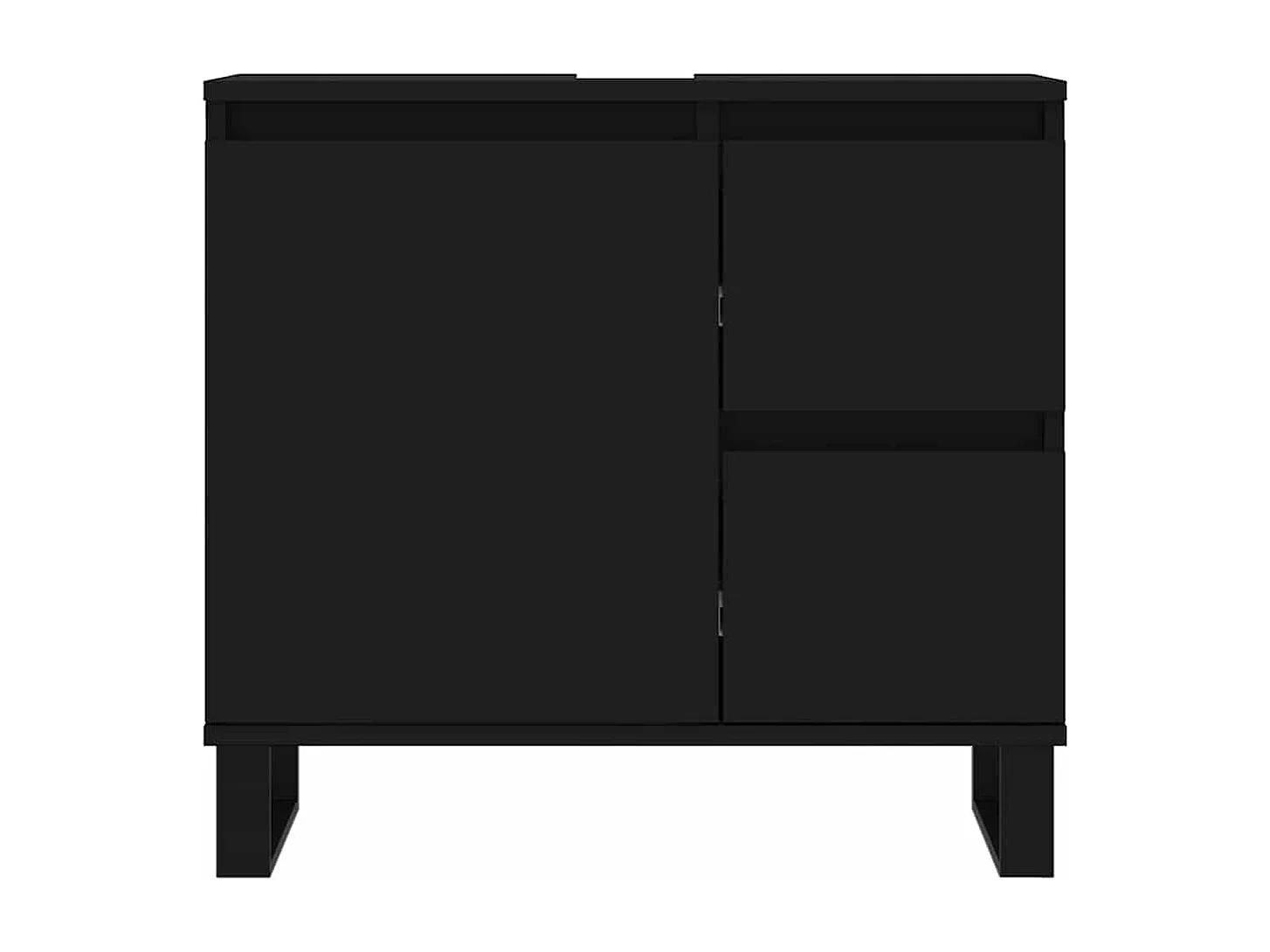 Armario de baño madera contrachapada negro 65x33x60 cm