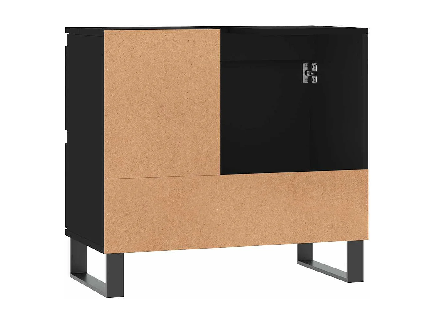 Armario de baño madera contrachapada negro 65x33x60 cm