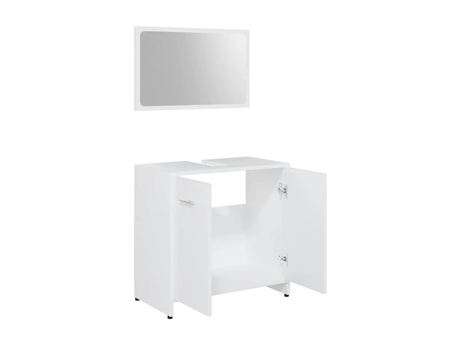 Ensemble de meubles de bain 3 pcs Blanc Bois d'ingénierie