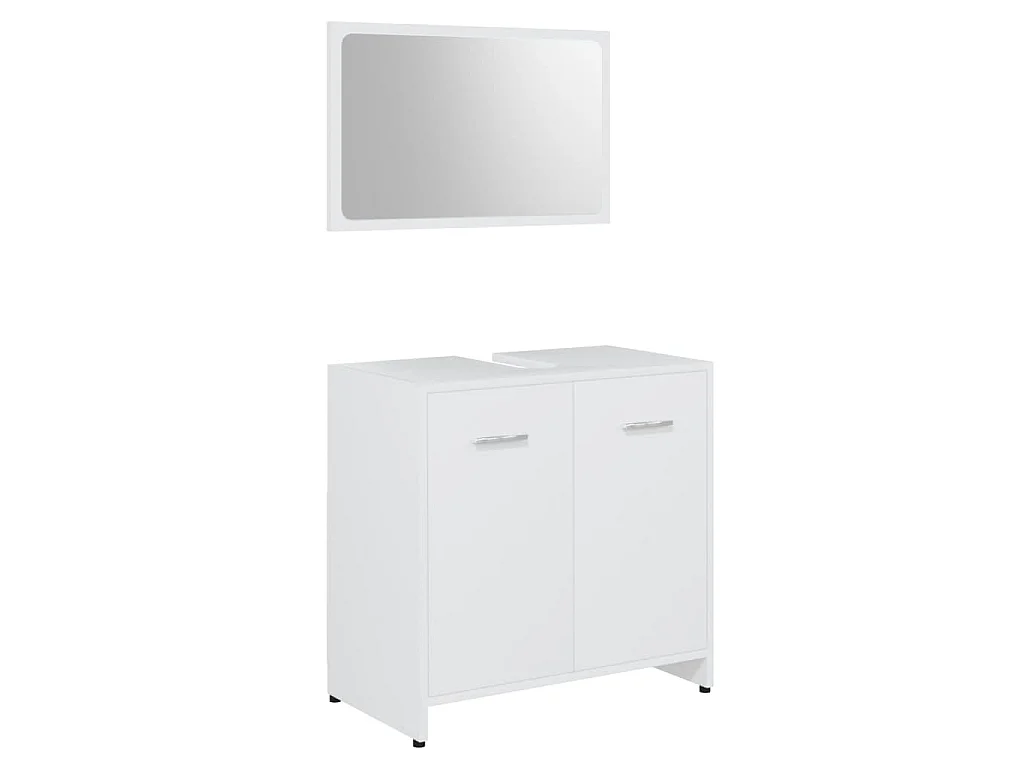 Ensemble de meubles de bain 3 pcs Blanc Bois d'ingénierie