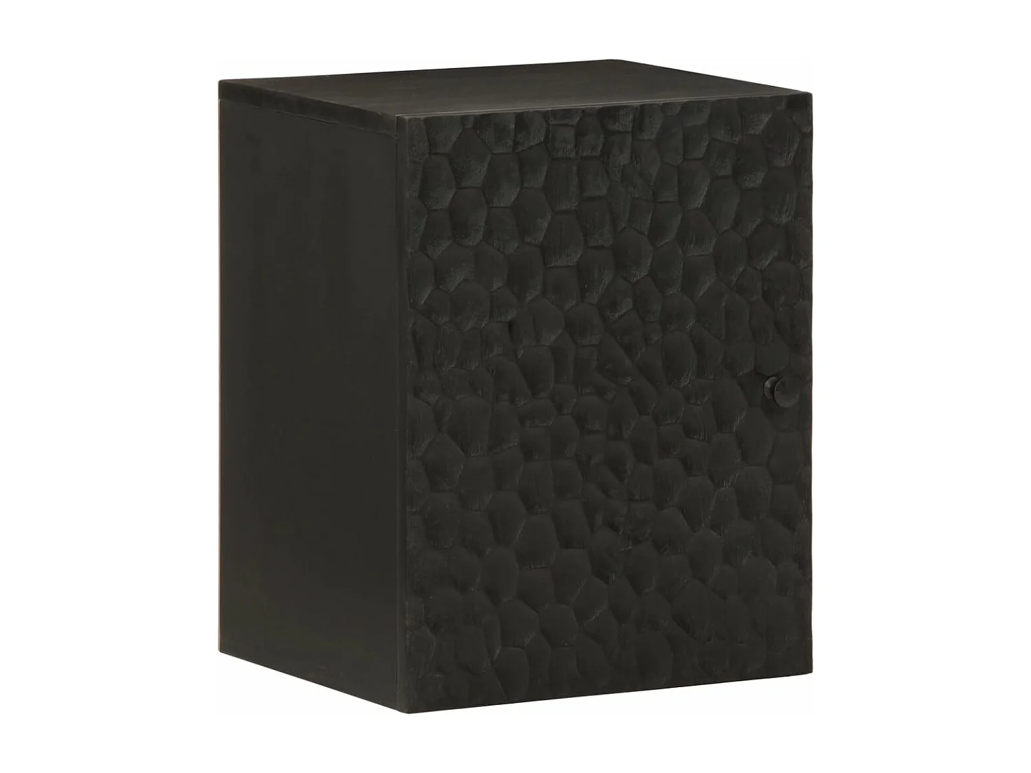 Badkamerwandkast 38x33x48 cm massief mangohout zwart