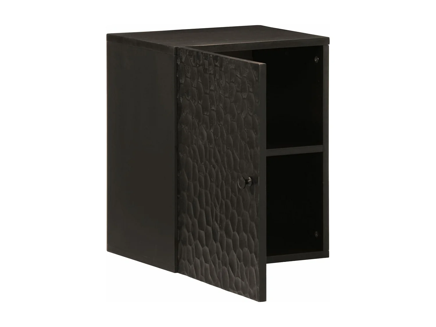 Badkamerwandkast 38x33x48 cm massief mangohout zwart