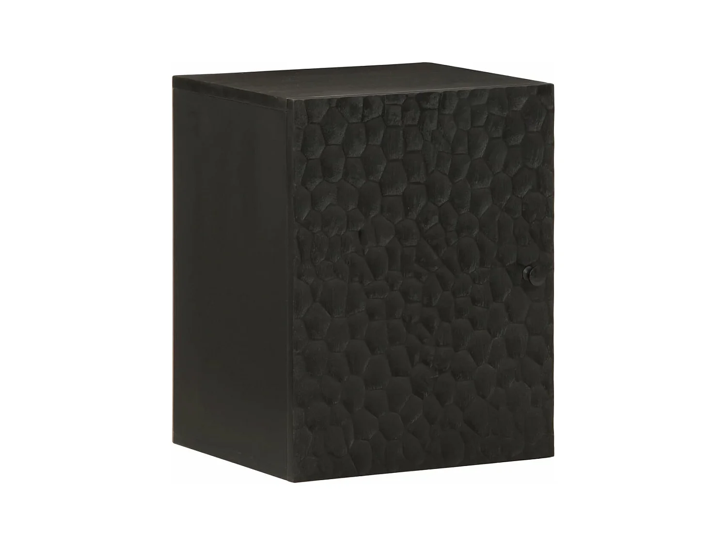 Bad-Wandschrank Schwarz 38x33x48 cm Massivholz Mango