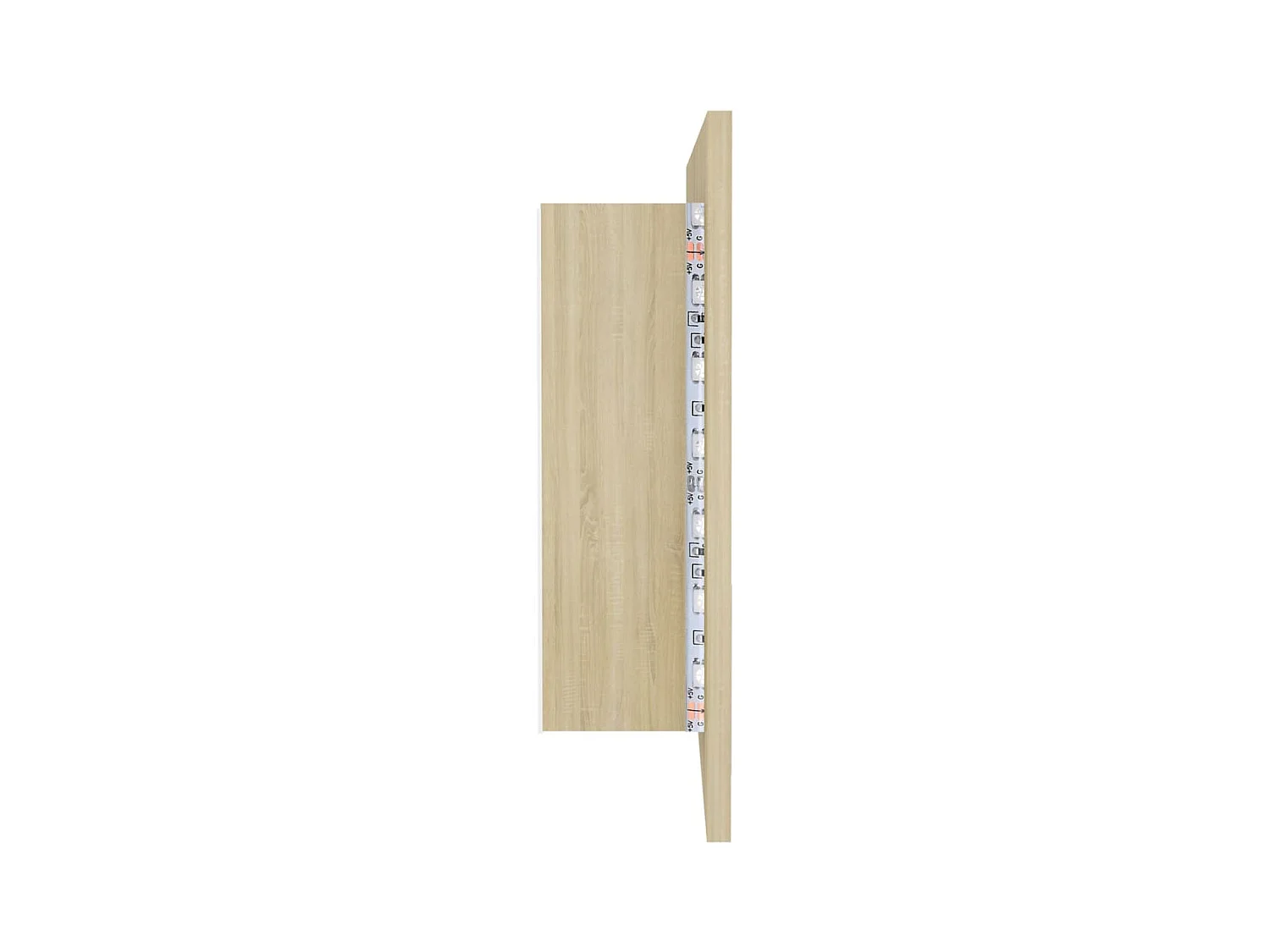 Badkamerkast met spiegel LED 90x12x45 acryl sonoma eikenkleurig