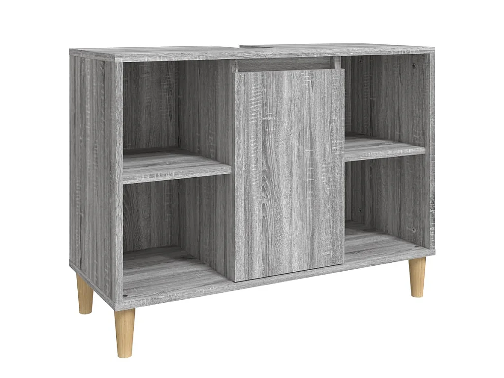 Waschbeckenunterschrank Grau Sonoma 80x33x60 cm Holzwerkstoff