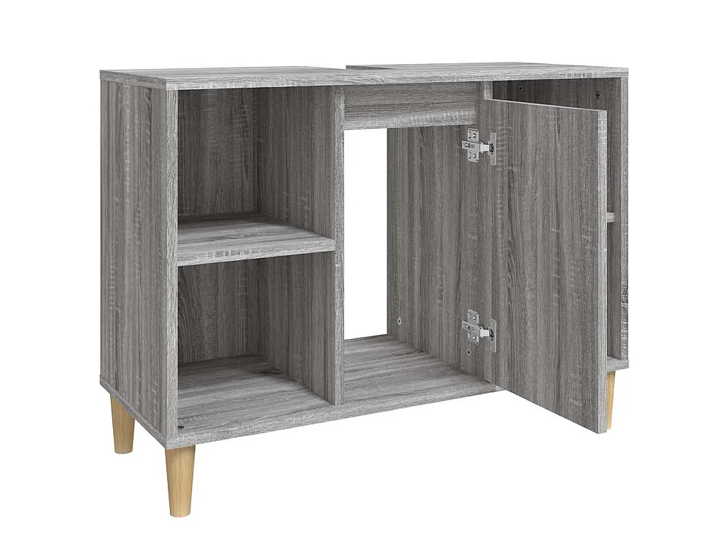 Waschbeckenunterschrank Grau Sonoma 80x33x60 cm Holzwerkstoff