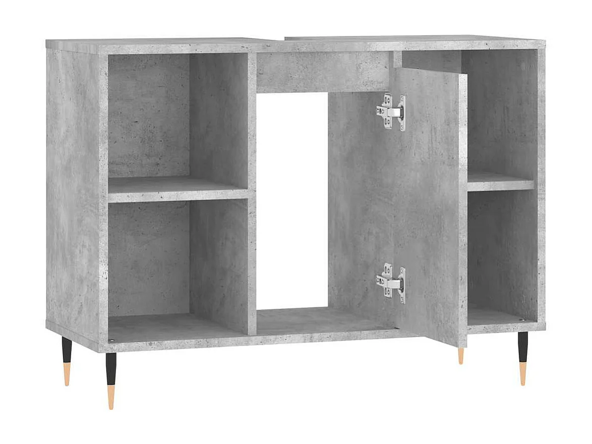 Armoire salle de bain gris béton 80x33x60cm bois d'ingénierie