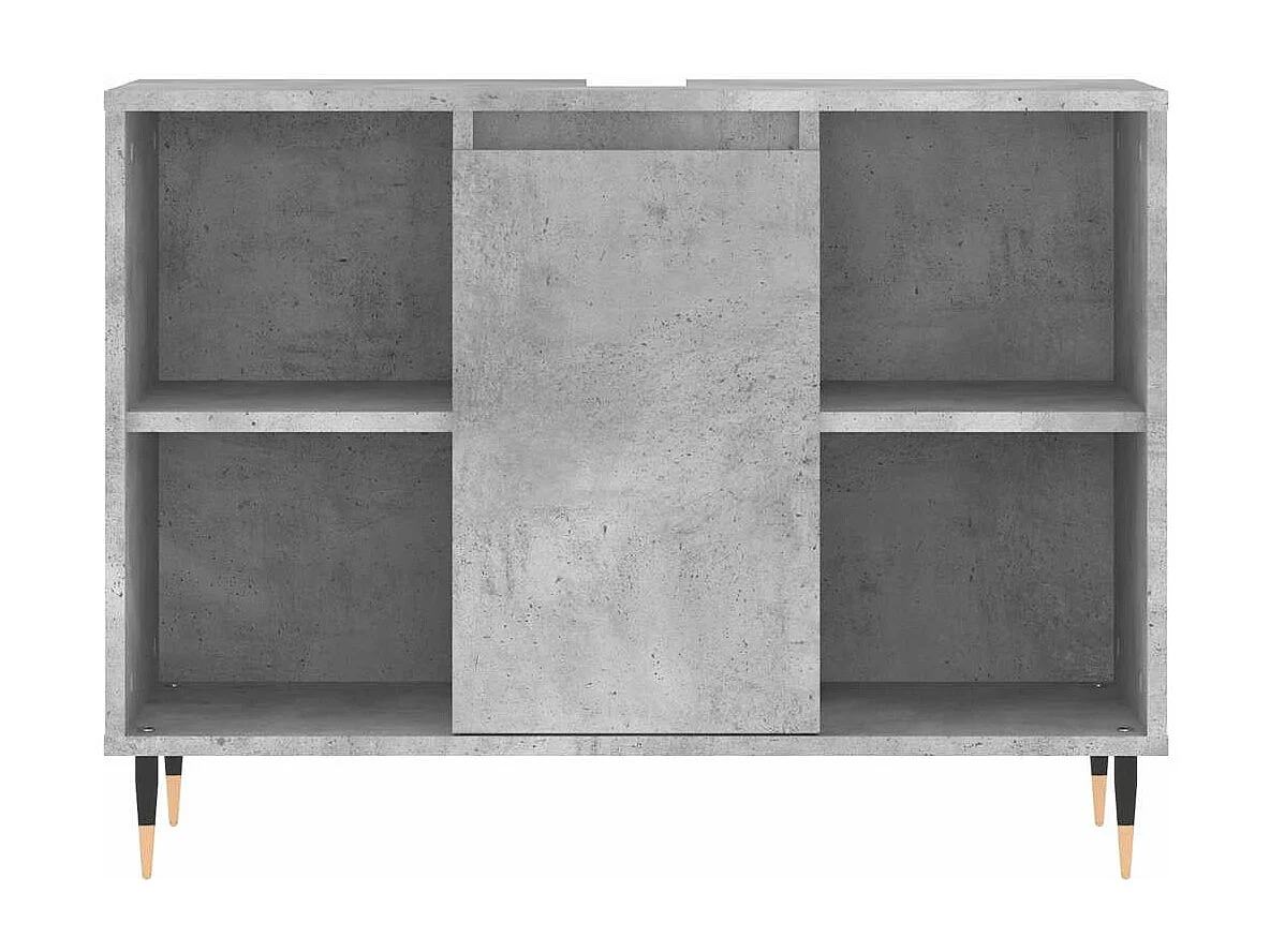 Armoire salle de bain gris béton 80x33x60cm bois d'ingénierie