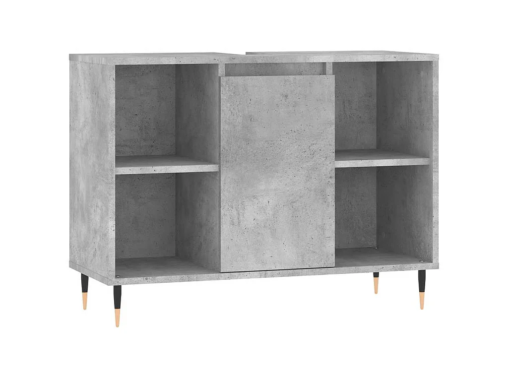 Armadietto da Bagno Grigio Cemento 80x33x60cm Legno Multistrato