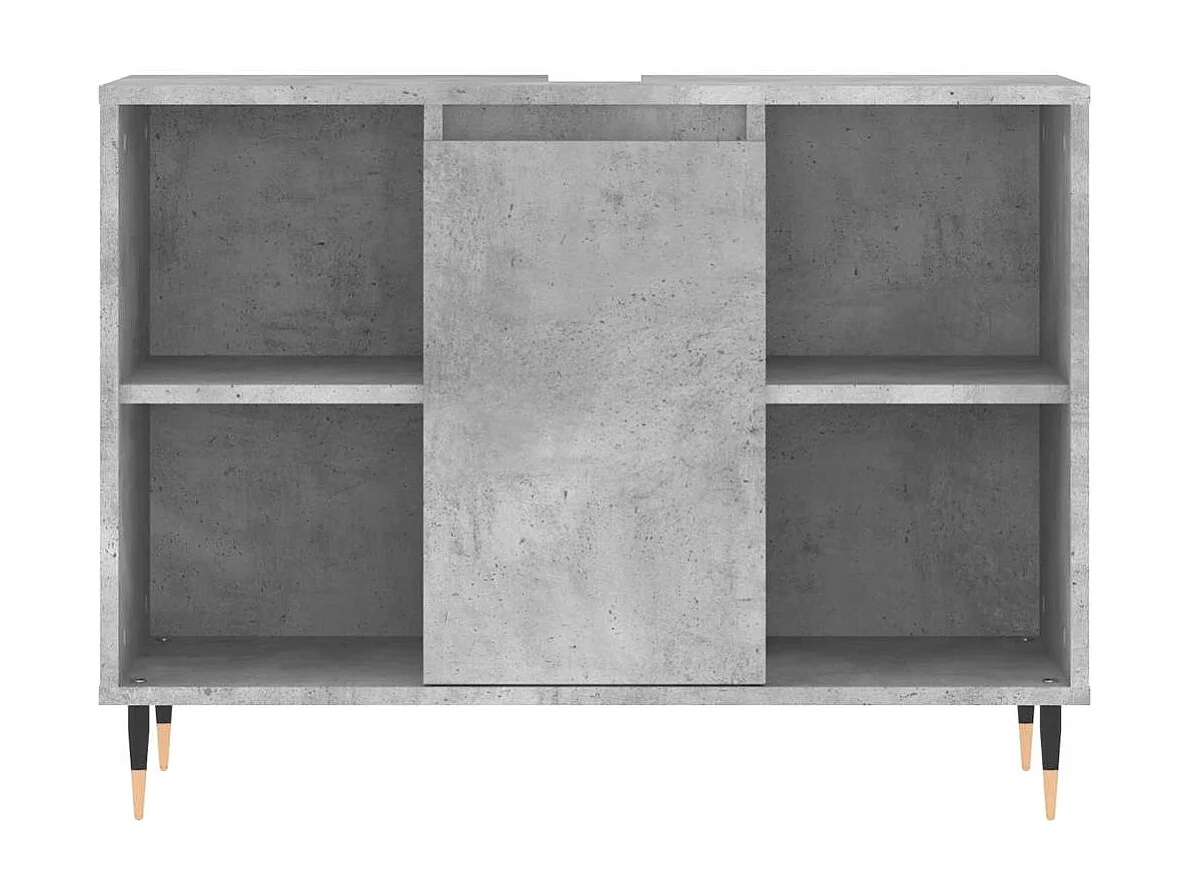 Armadietto da Bagno Grigio Cemento 80x33x60cm Legno Multistrato