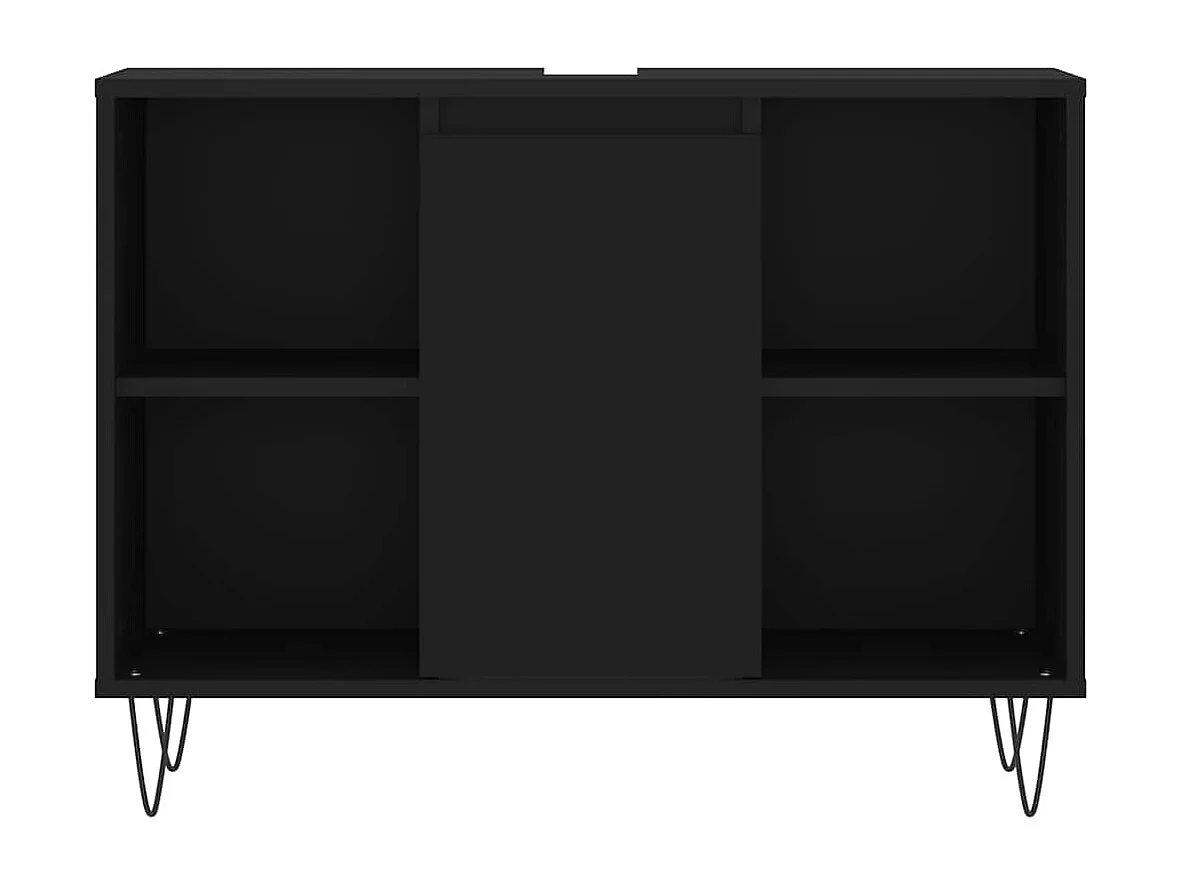 Badschrank Schwarz 80x33x60 cm Holzwerkstoff