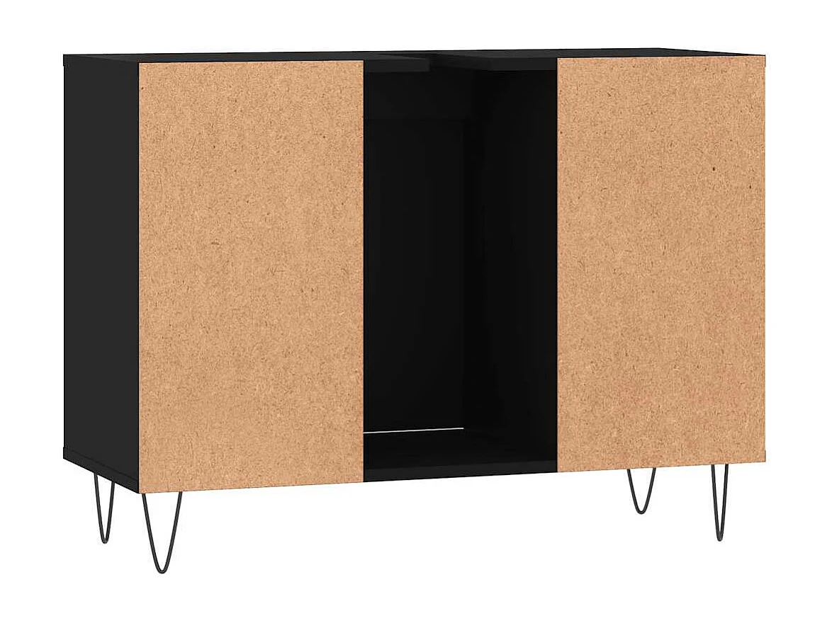 Badschrank Schwarz 80x33x60 cm Holzwerkstoff