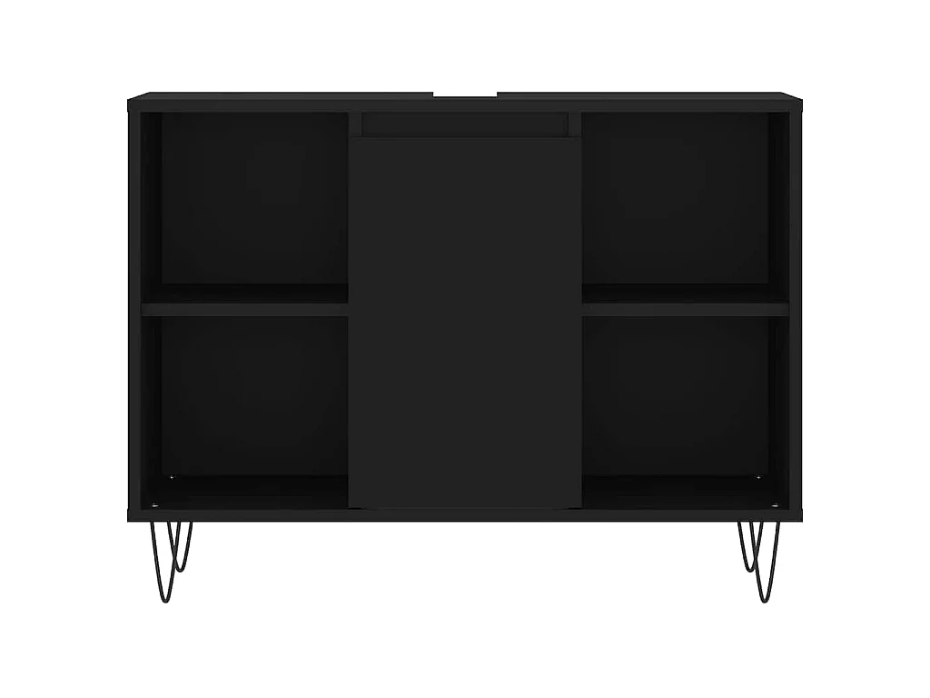 Armoire de salle de bain noir 80x33x60 cm bois d'ingénierie