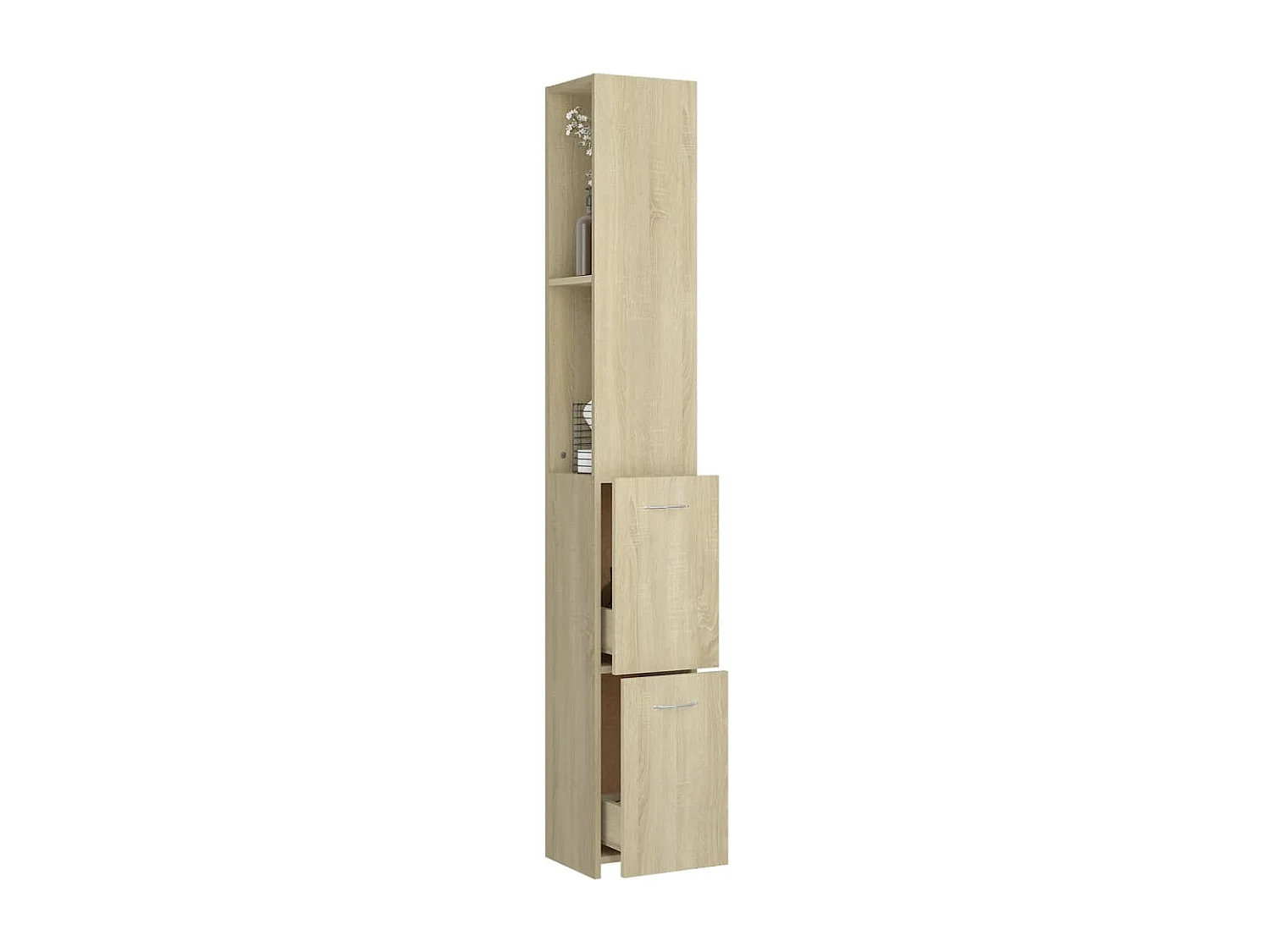Armoire salle de bain chêne sonoma 25x26,5x170 cm