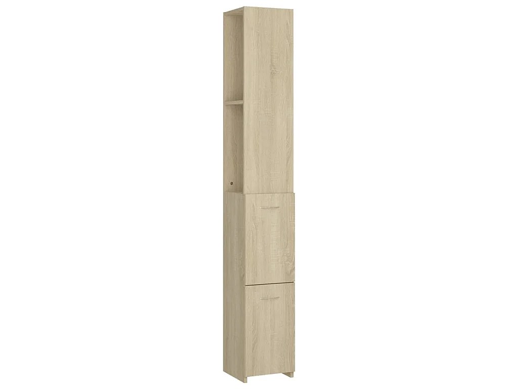 Badkamerkast 25x26,5x170 cm bewerkt hout sonoma eikenkleurig