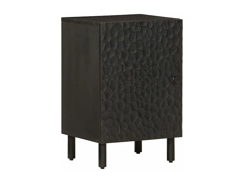 Armoire de salle de bain noir 38x33x58 cm bois massif manguier