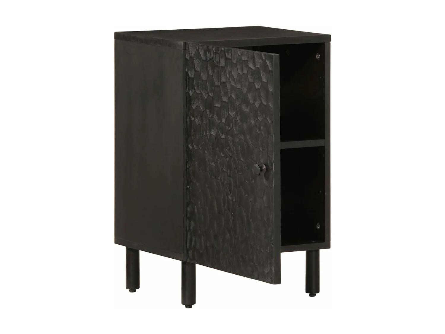 Armoire de salle de bain noir 38x33x58 cm bois massif manguier