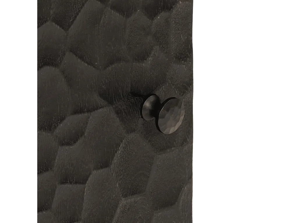 Armoire de salle de bain noir 38x33x58 cm bois massif manguier