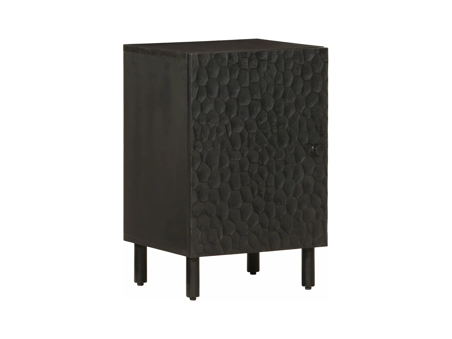 Armoire de salle de bain noir 38x33x58 cm bois massif manguier