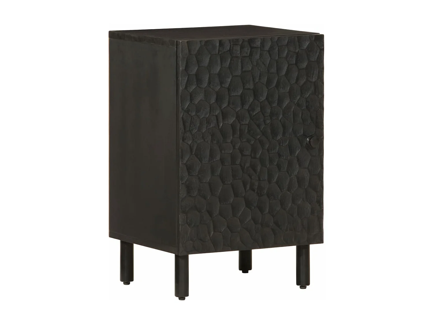 Armoire de salle de bain noir 38x33x58 cm bois massif manguier
