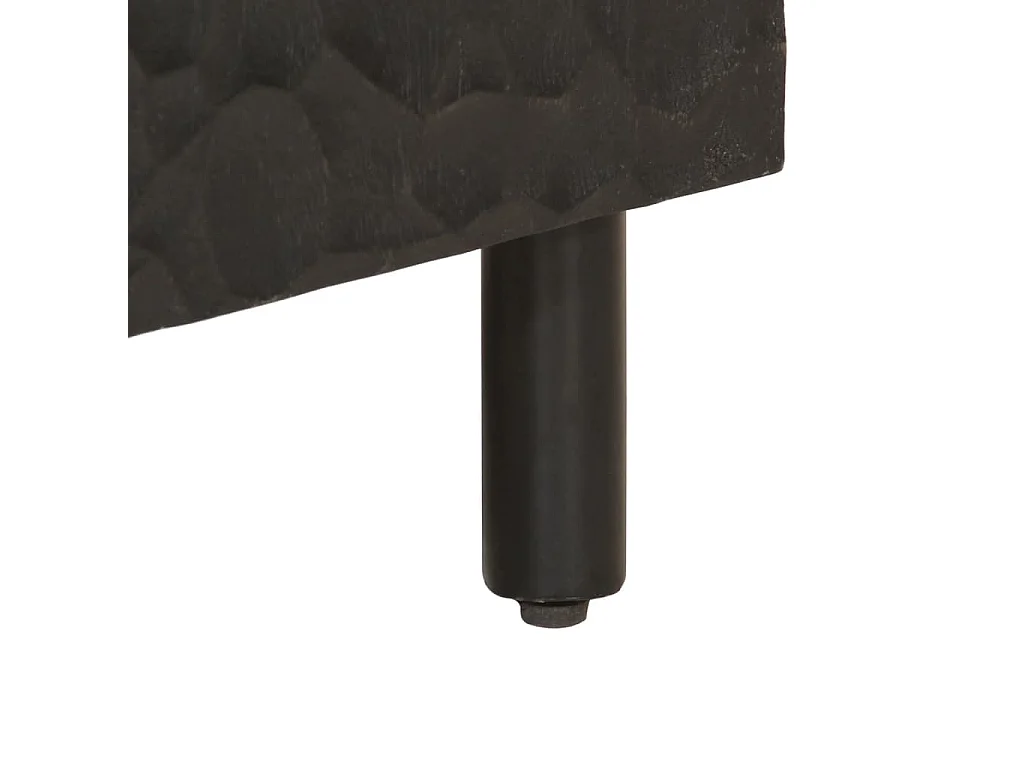 Armoire de salle de bain noir 38x33x58 cm bois massif manguier