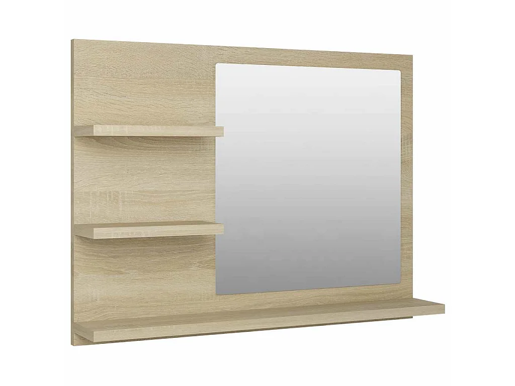 Miroir de salle de bain chêne sonoma bois d’ingénierie
