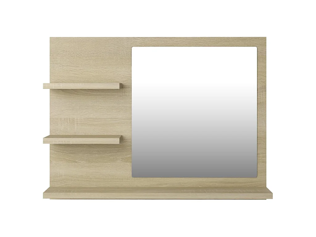 Miroir de salle de bain chêne sonoma bois d’ingénierie