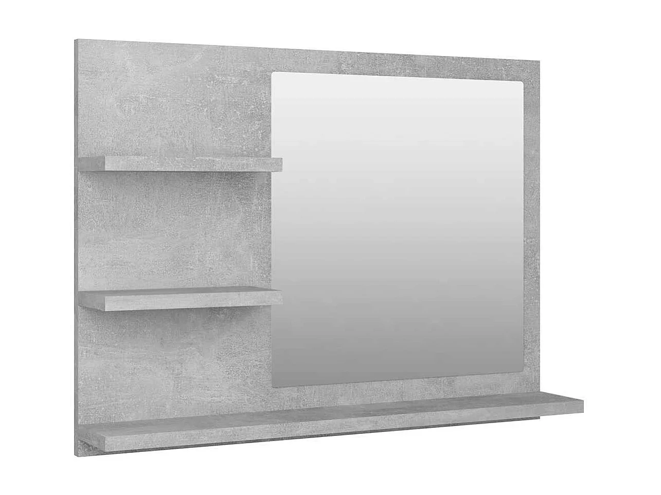 Miroir de salle de bain gris béton 60x10,5x45cm bois ingénierie