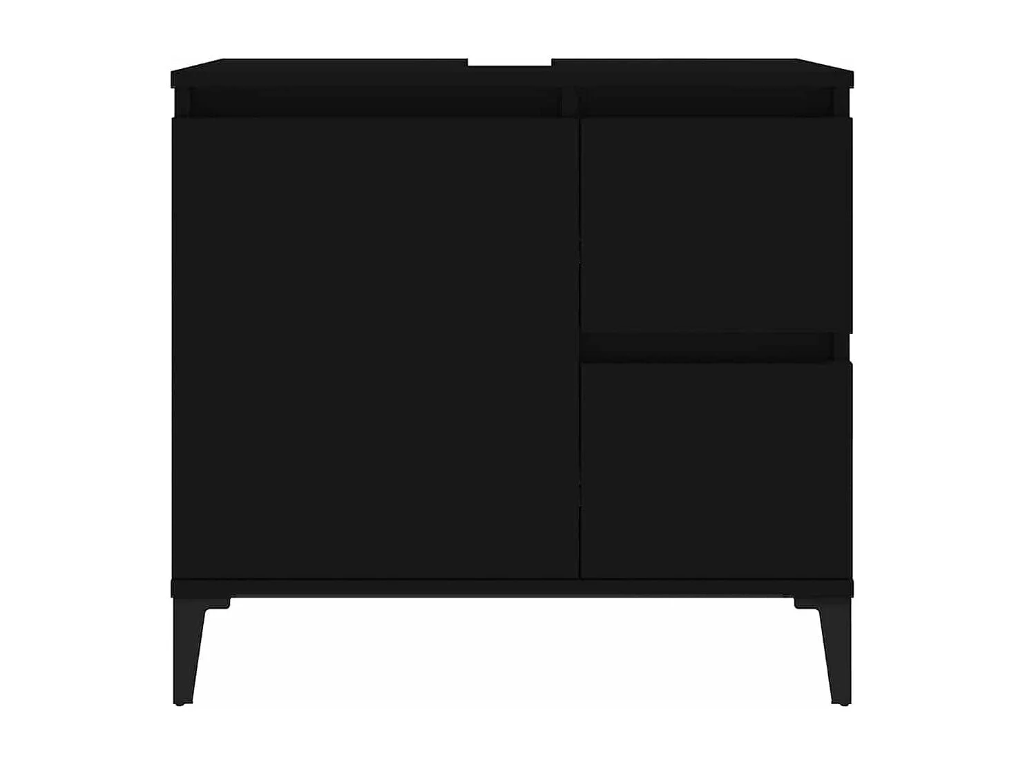 Armoire de salle de bain noir 65x33x60 cm bois d'ingénierie