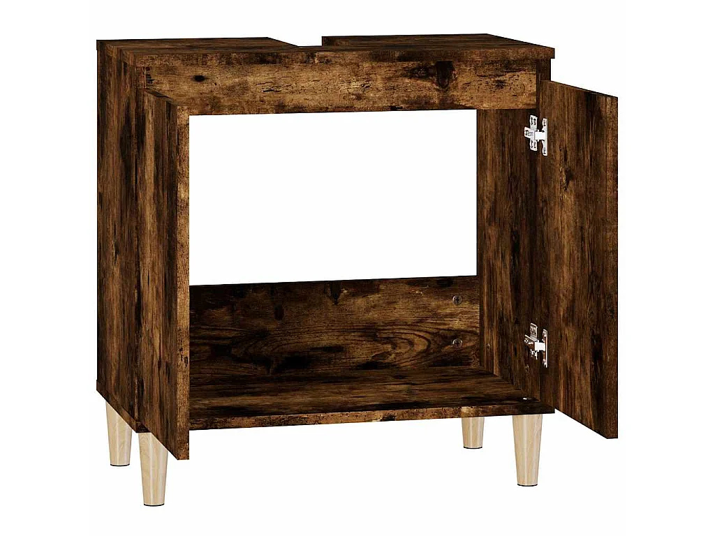 Waschbeckenunterschrank Räuchereiche 58x33x60 cm Holzwerkstoff