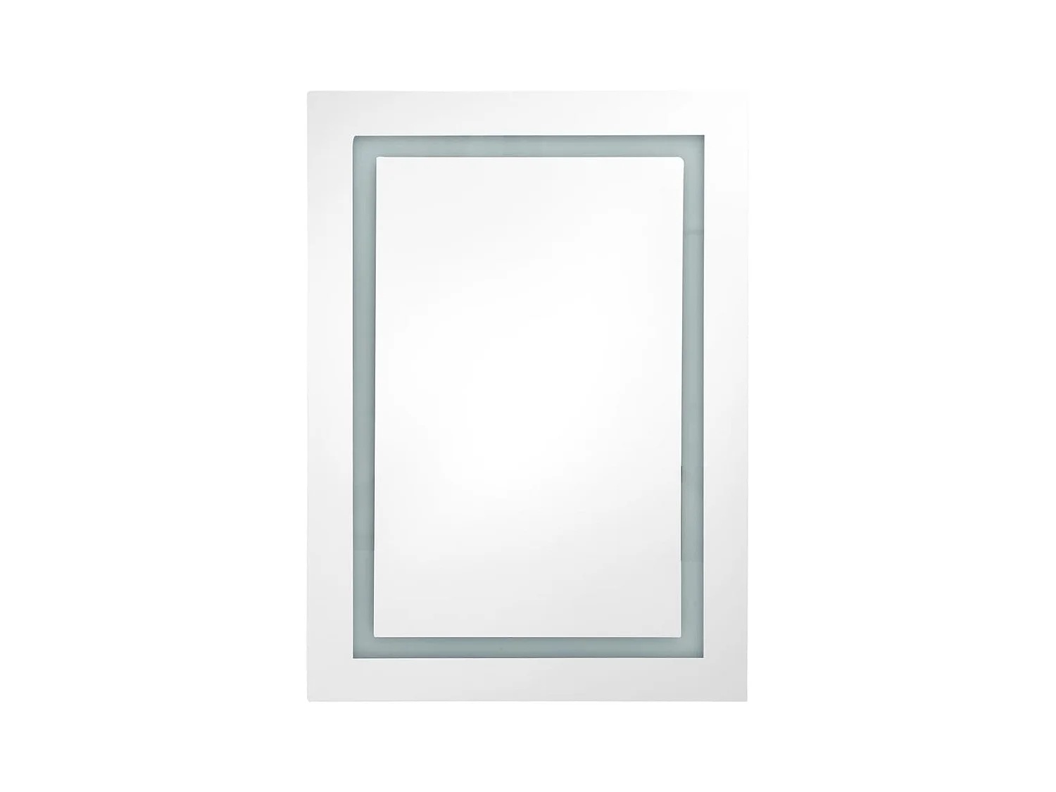 Badkamerkast met spiegel en LED 50x13x70 cm glanzend wit