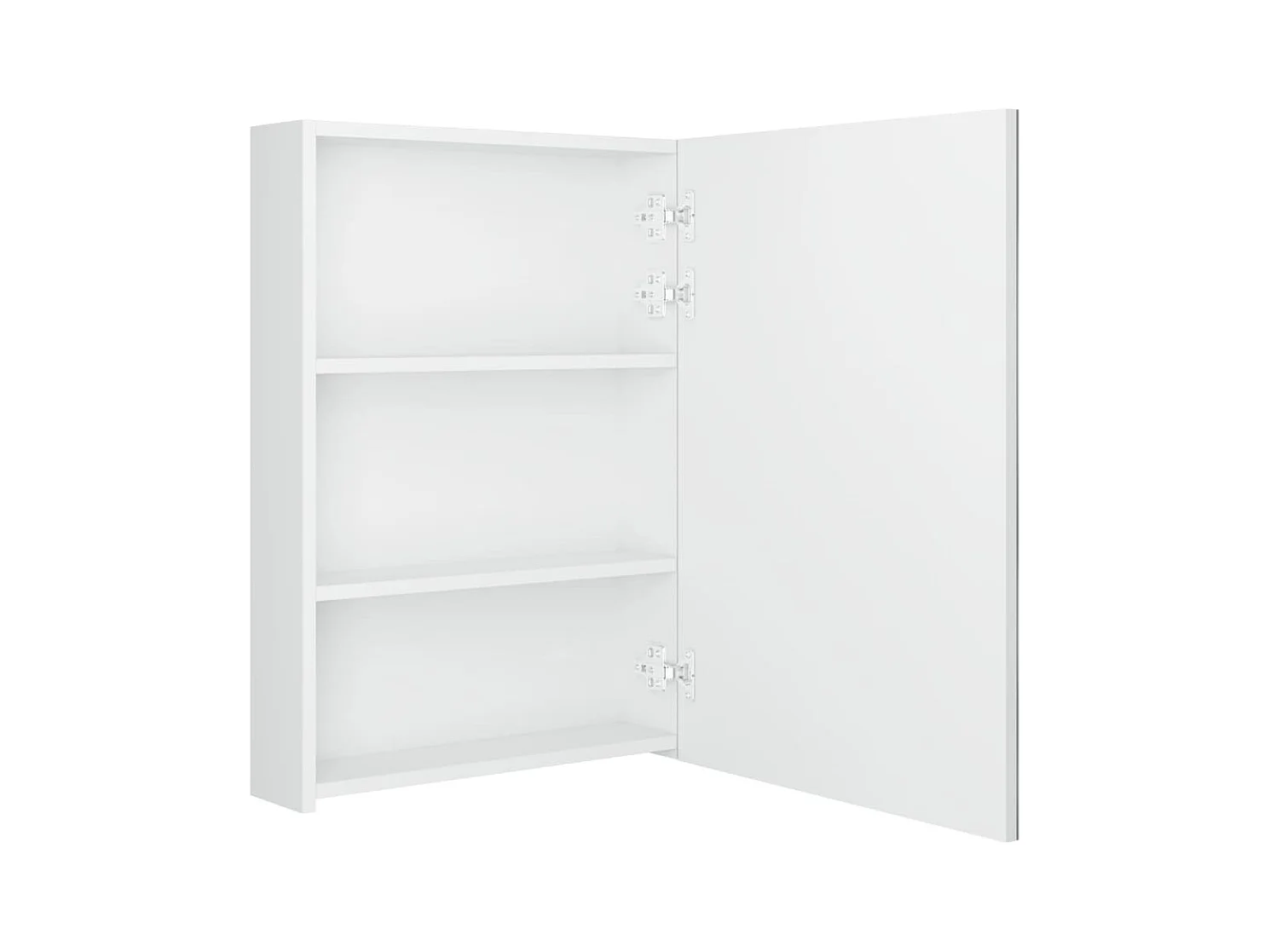 Badkamerkast met spiegel en LED 50x13x70 cm glanzend wit