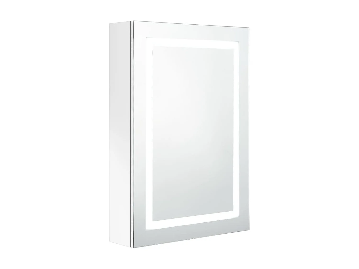 Badkamerkast met spiegel en LED 50x13x70 cm glanzend wit