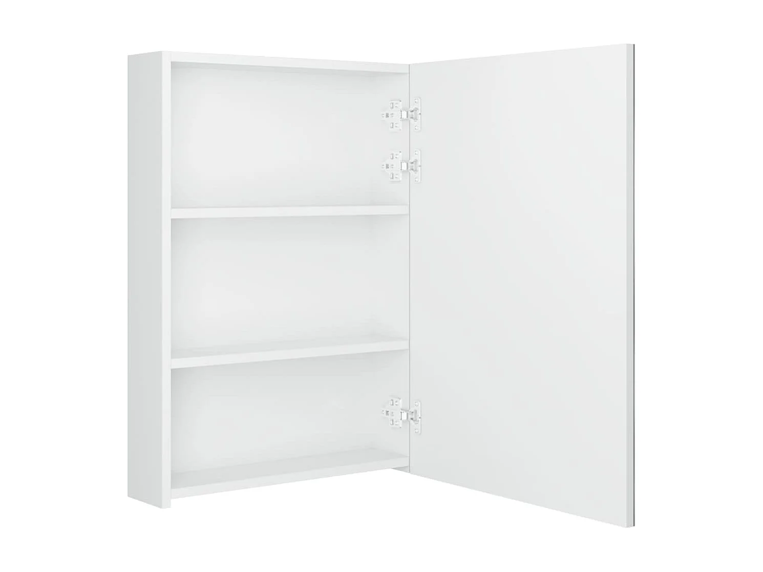 Badkamerkast met spiegel en LED 50x13x70 cm glanzend wit
