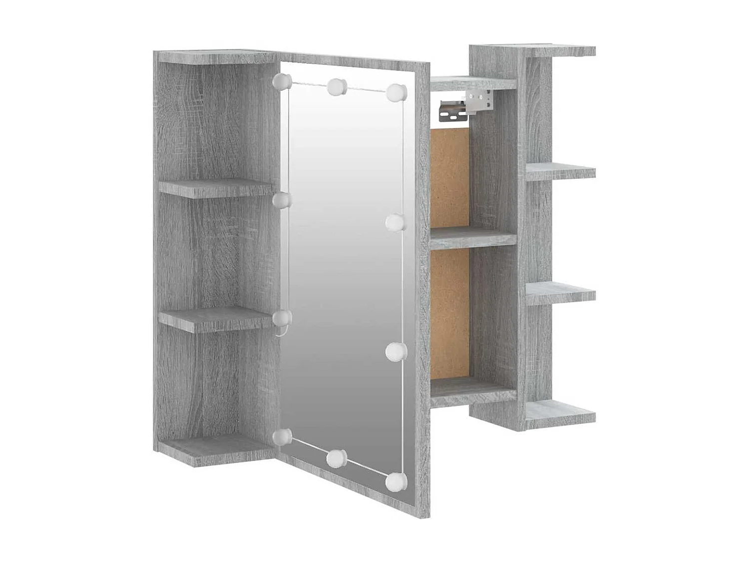 Spiegelschrank mit LED Grau Sonoma 70x16,5x60 cm