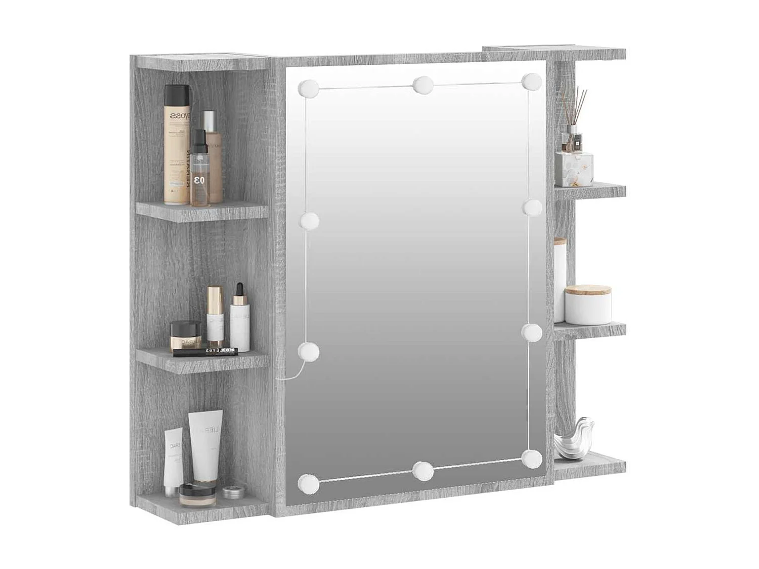 Armoire à miroir avec LED Sonoma gris 70x16,5x60 cm