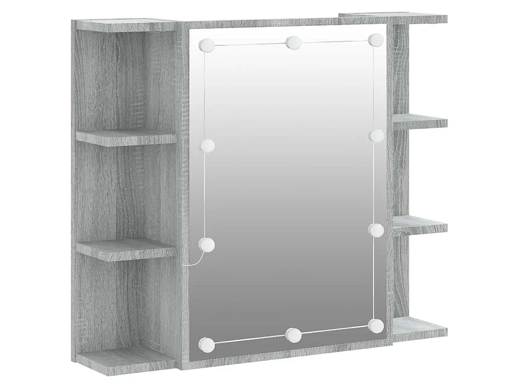 Armoire à miroir avec LED Sonoma gris 70x16,5x60 cm