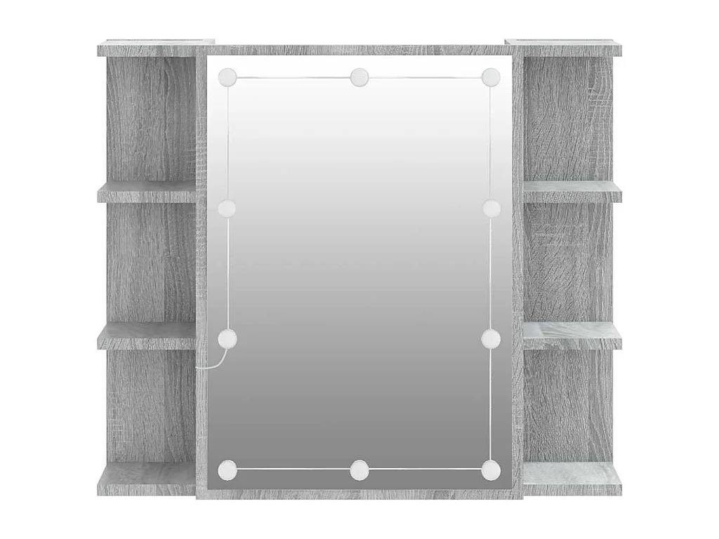 Armoire à miroir avec LED Sonoma gris 70x16,5x60 cm