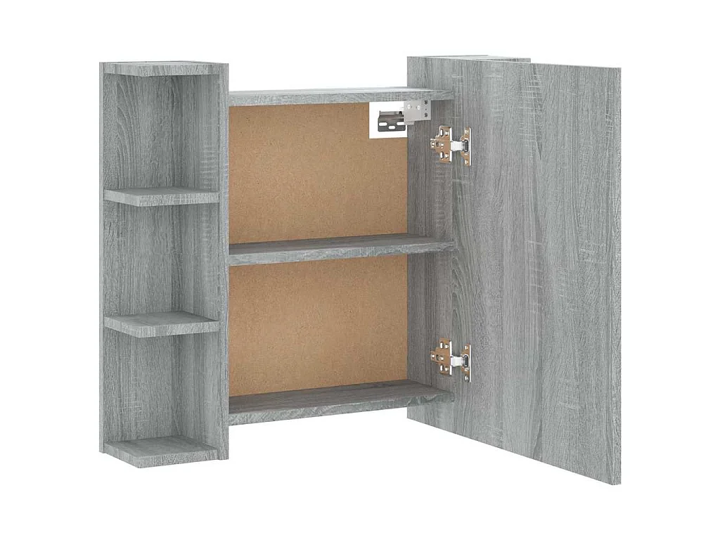 Spiegelschrank mit LED Grau Sonoma 70x16,5x60 cm