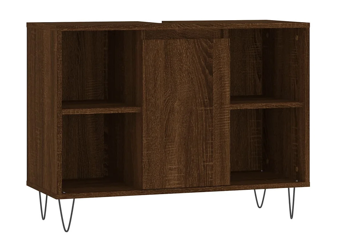 3-tlg. Badmöbel-Set Braun Eichen-Optik Holzwerkstoff