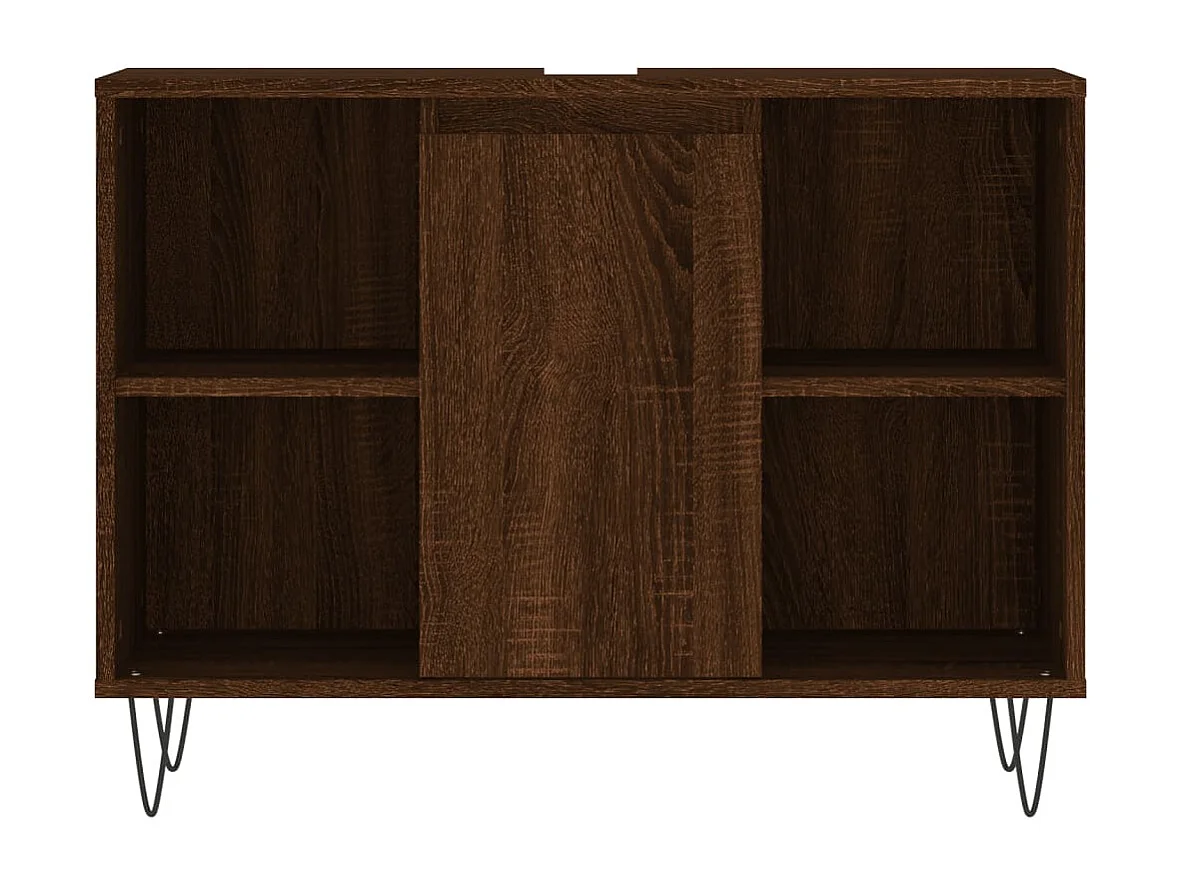 3-tlg. Badmöbel-Set Braun Eichen-Optik Holzwerkstoff