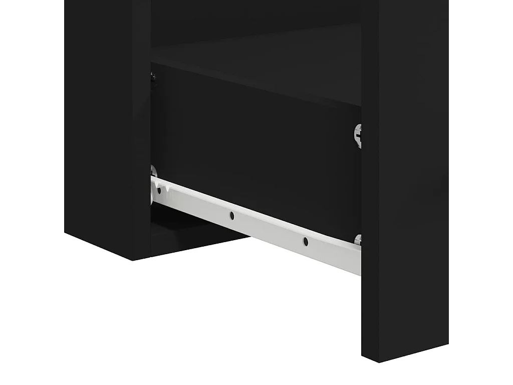 Armoire de salle de bain avec miroir noir bois d'ingénierie