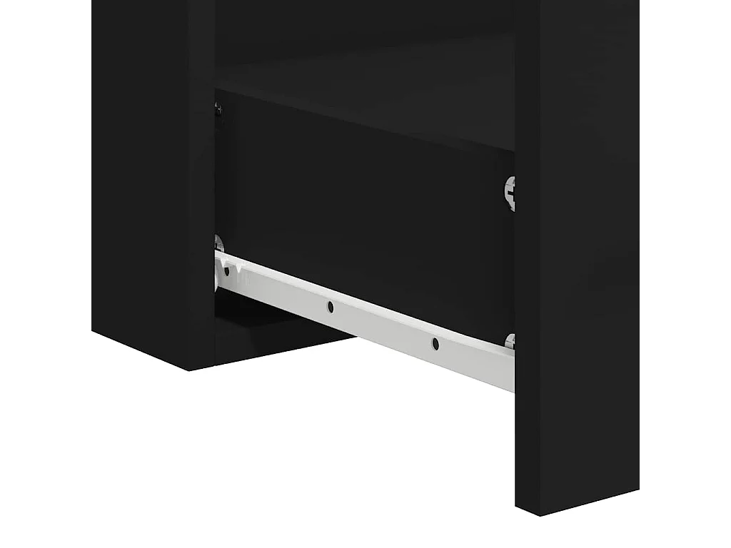 Armoire de salle de bain avec miroir noir bois d'ingénierie